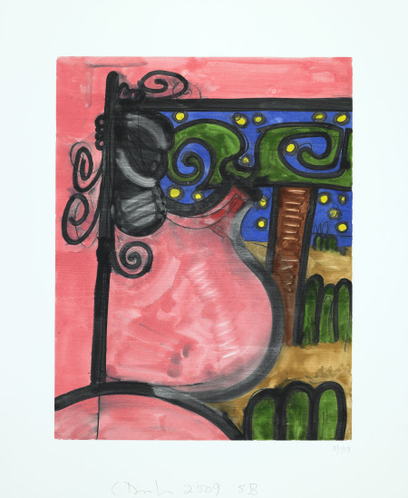 Untitled (5B), Monotype in watercolor and pencil on Lanaquarelle paper