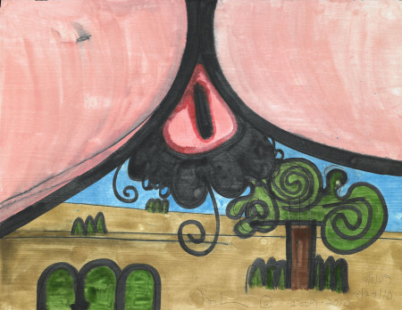 Untitled (6), Monotype in watercolor and pencil on Lanaquarelle paper