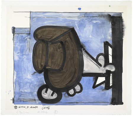 Untitled, (March 9, 2006) (one), Monotype in watercolor and pencil on Lanaquarelle paper