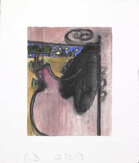 Untitled (7/13/09), Monotype with watercolor and pencil