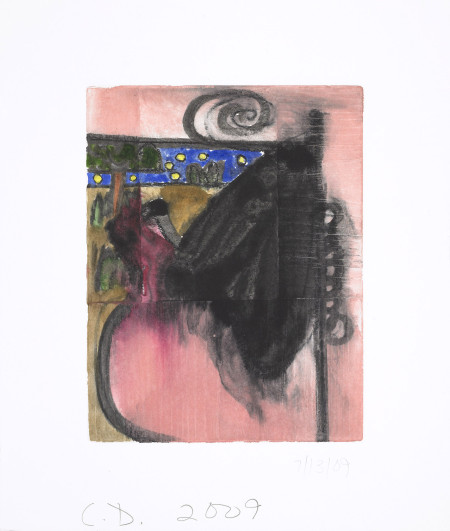 Untitled (7/13/09), Monotype with watercolor and pencil