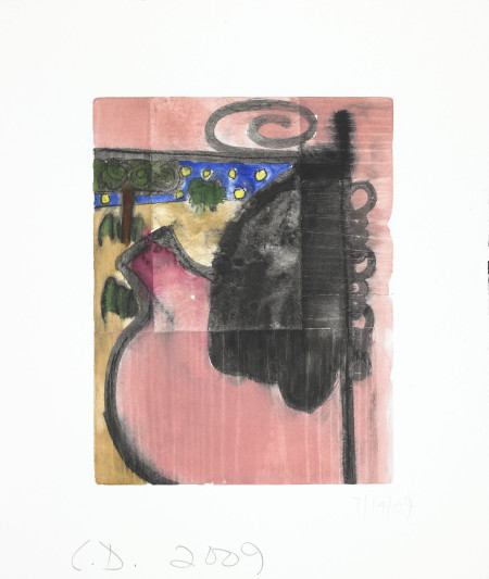 Untitled (7/14/09), Monotype with watercolor and pencil