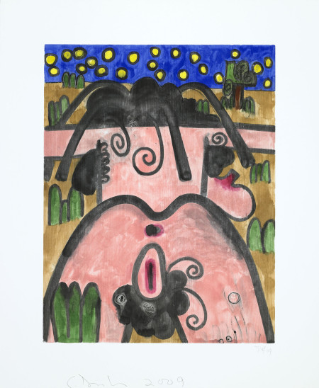 Untitled (7/14/09), Monotype in watercolor and pencil on Lanaquarelle paper