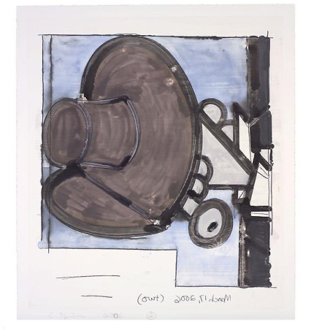 Untitled, (March 17, 2006) (Two), Monotype in watercolor and pencil on Lanaquarelle paper