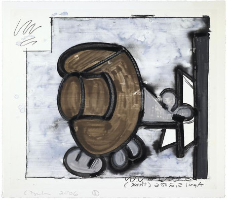 Untitled, (April 5, 2006) (three), Monotype in watercolor and pencil on Lanaquarelle paper