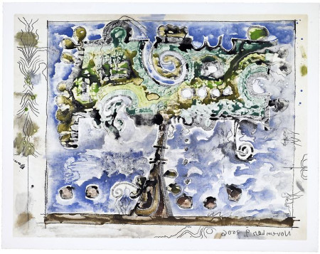 Untitled, (Nov 9, 2006), Monotype in watercolor and pencil on Lanaquarelle paper