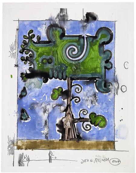 Untitled, (Nov. 16, 2006) (Two), Monotype in watercolor and pencil on Lanaquarelle paper