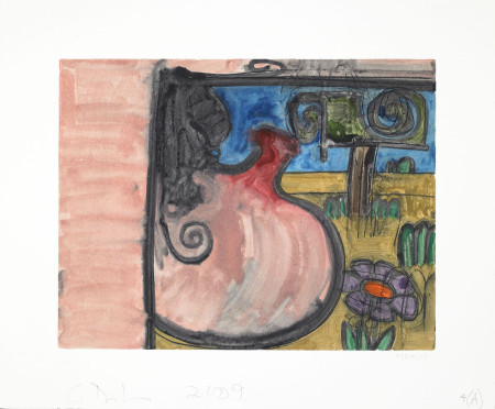 Untitled, (9/24/09) 4(A), Monotype in watercolor and pencil on Lanaquarelle paper