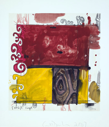 Untitled, (April 11, 2007), Monotype in watercolor and pencil on Lanaquarelle paper