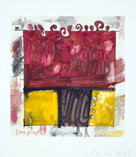 Untitled, (April 11, 2007), Monotype in watercolor and pencil on Lanaquarelle paper