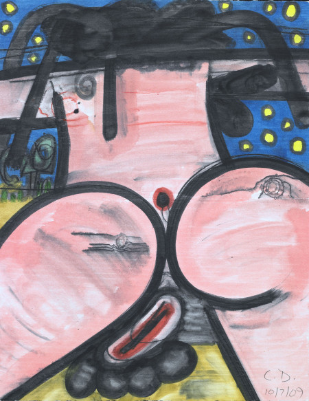 Untitled, Monotype in watercolor and pencil on Lanaquarelle paper