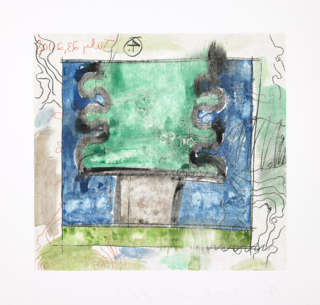 Untitled (July 23, 2008) 4, Monotype in watercolor and pencil on Lanaquarelle paper