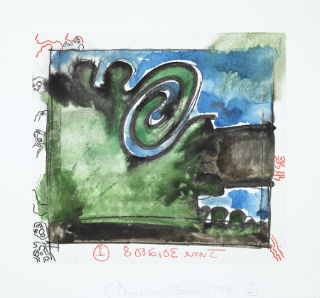 Untitled (June 30, 2008) 1, Monotype in watercolor and pencil on Lanaquarelle paper