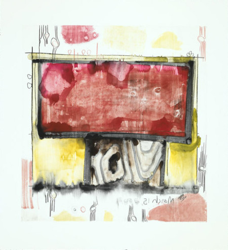 Untitled, (March 5, 2007), Monotype in watercolor and pencil on Lanaquarelle paper