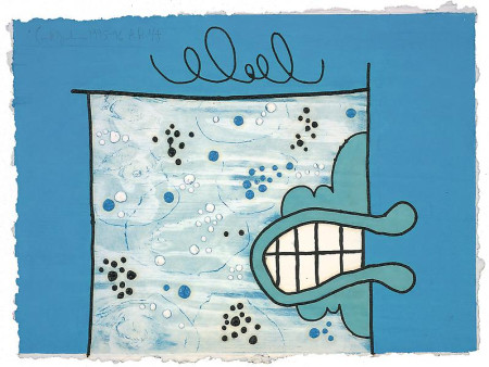 Waiting for Wood (#2), Wood engraving with embossment on Twinrocker handmade paper