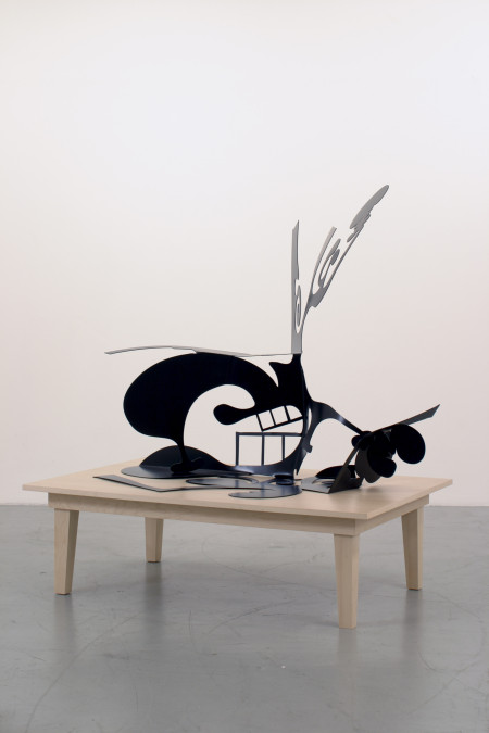 Captured Shadows: 1-B, Stainless steel and wood