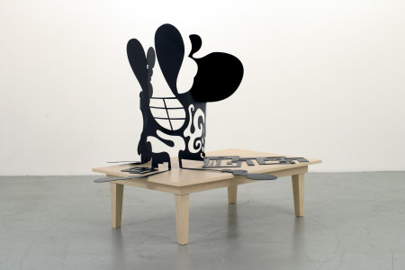 Captured Shadows: 5-A, Stainless steel and wood