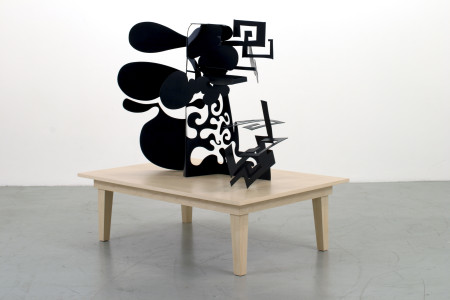 Captured Shadows: 5-B, Stainless steel and wood