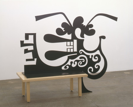 Female Portrait (Second Generation, B), Painted aluminum and wood