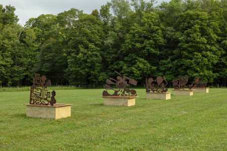 Installation view of Sculptures One through Five