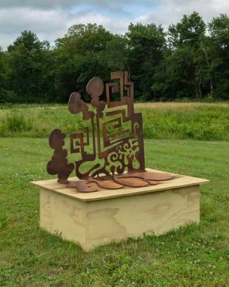 Sculpture Five, Half-inch steel on wood base