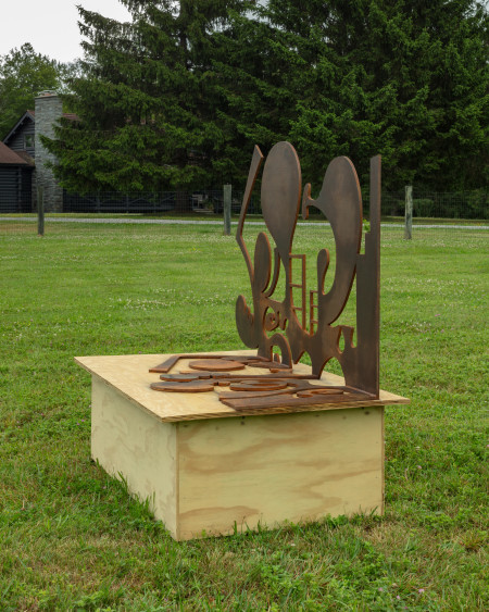 Sculpture One, Half-inch steel on wood base
