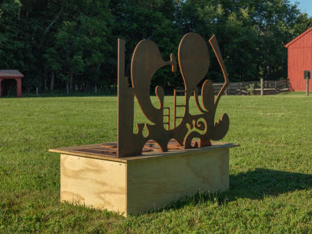 Sculpture One, Half-inch steel on wood base