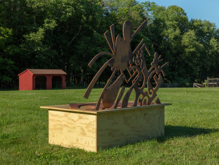 Sculpture Two, Half-inch steel on wood base
